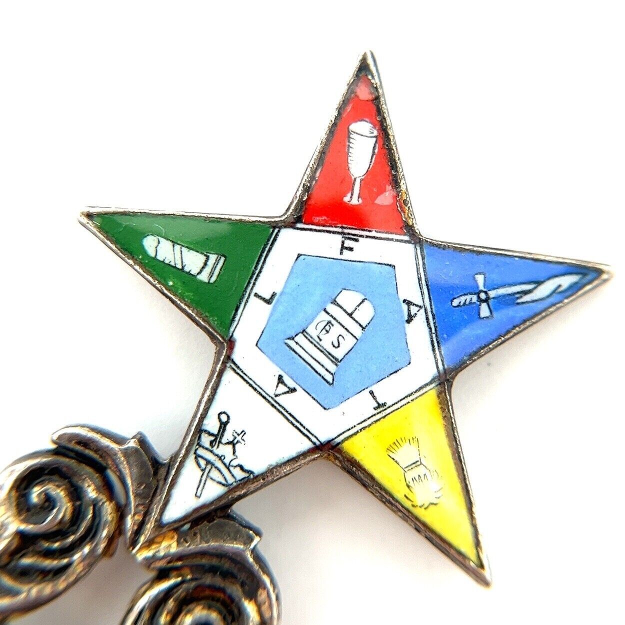 4.75” Order of The Eastern Star 925 Sterling Silver Spoon Made in Germany 12g - Image 5