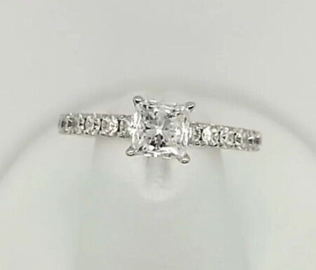 14K White Gold The Leo Princess Cut Diamond Engagement Ring 1 3/8 CTW Size 7