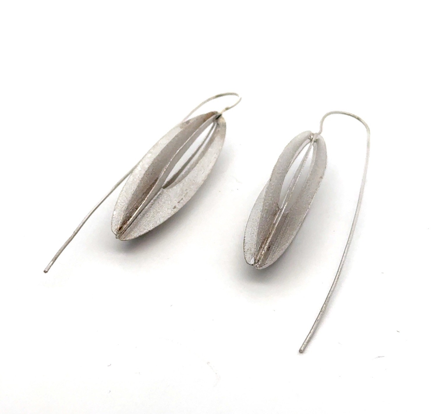 .925 Sterling Silver Open Oval Earrings, 7.1g