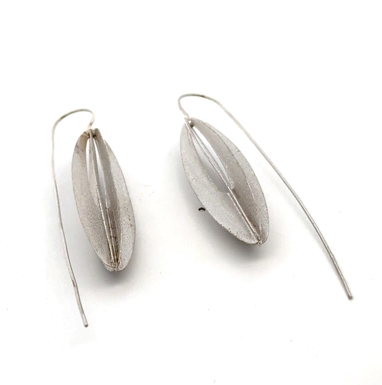 .925 Sterling Silver Open Oval Earrings, 7.1g - Image 2