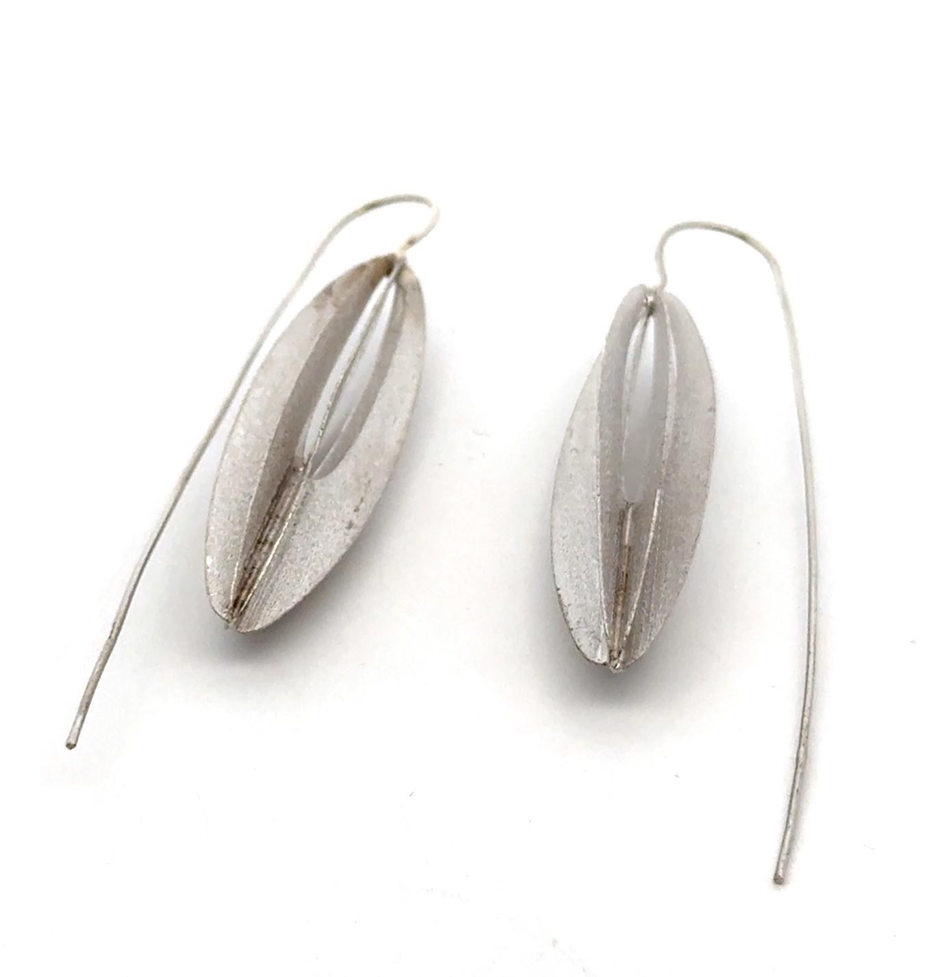 .925 Sterling Silver Open Oval Earrings, 7.1g - Image 3