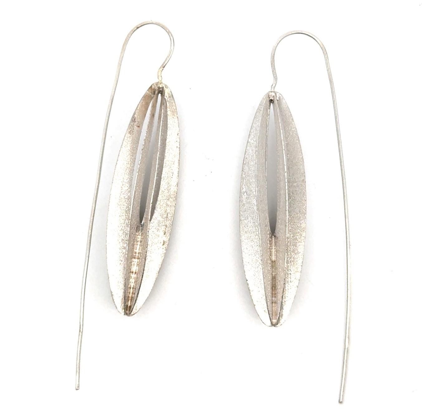 .925 Sterling Silver Open Oval Earrings, 7.1g - Image 4
