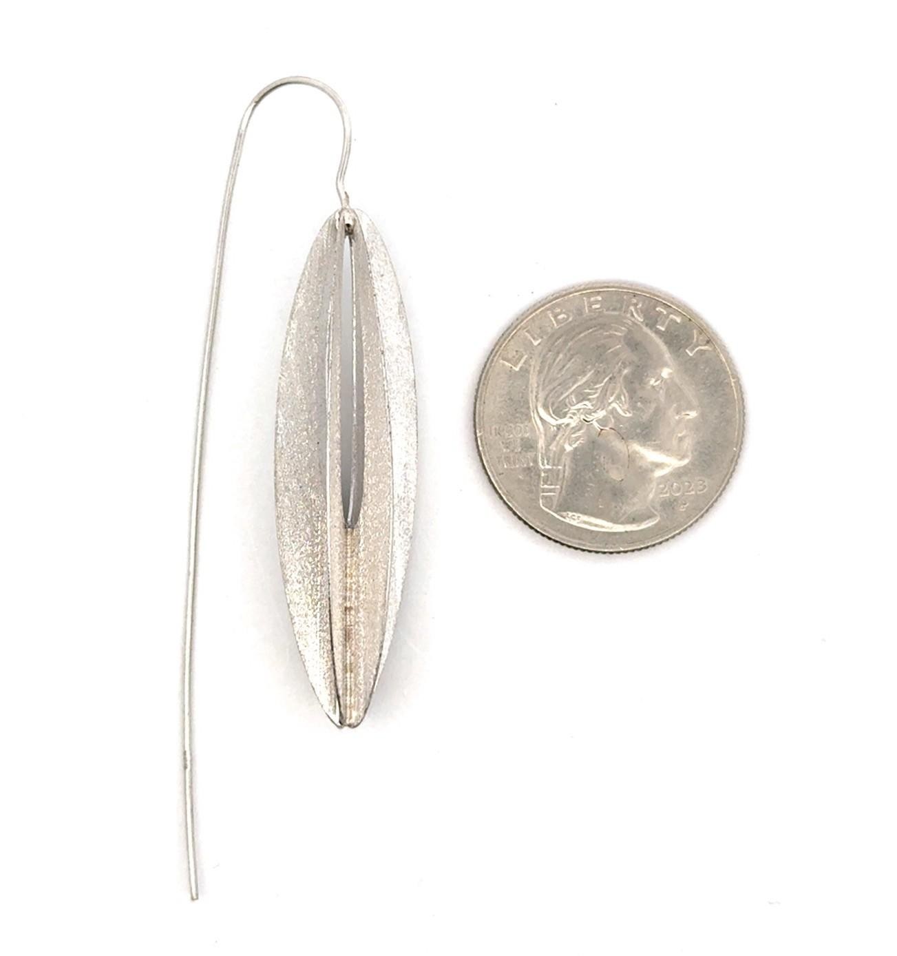 .925 Sterling Silver Open Oval Earrings, 7.1g - Image 5