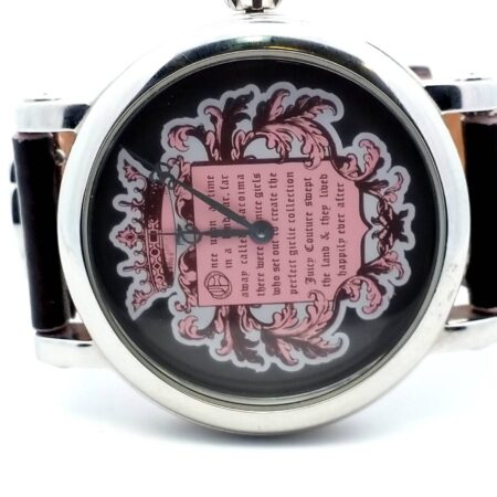 Juicy Couture Pink And White Women Watch with Black&Brown Leather Band