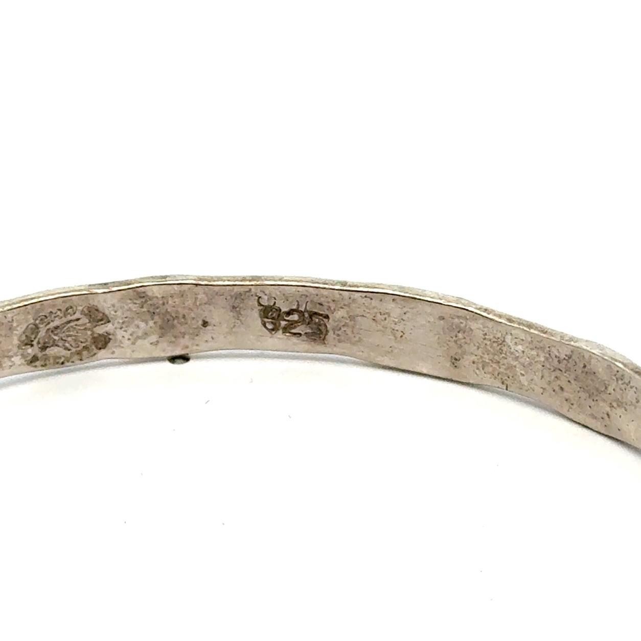 .925 Sterling Silver 8.5” Hatchet Bangle Bracelet 15.4g - Image 3