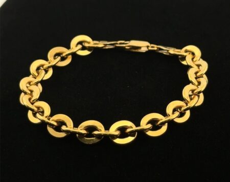 7” Italy Gold Vermeil 925 Sterling Silver Rolo Chain Bracelet 27.5g