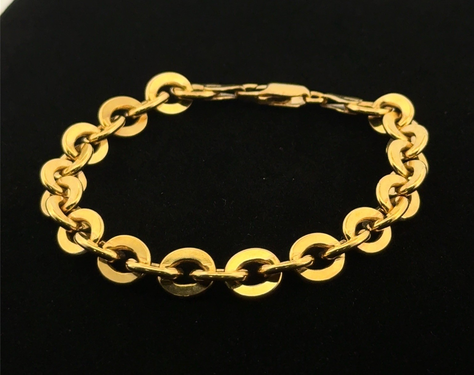 7” Italy Gold Vermeil 925 Sterling Silver Rolo Chain Bracelet 27.5g