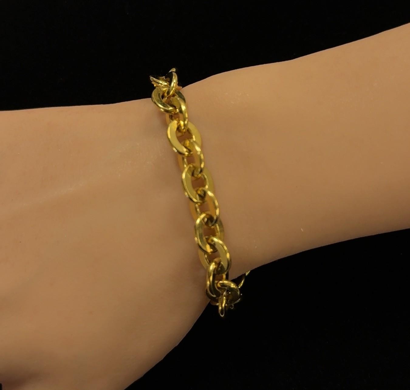 7” Italy Gold Vermeil 925 Sterling Silver Rolo Chain Bracelet 27.5g - Image 8