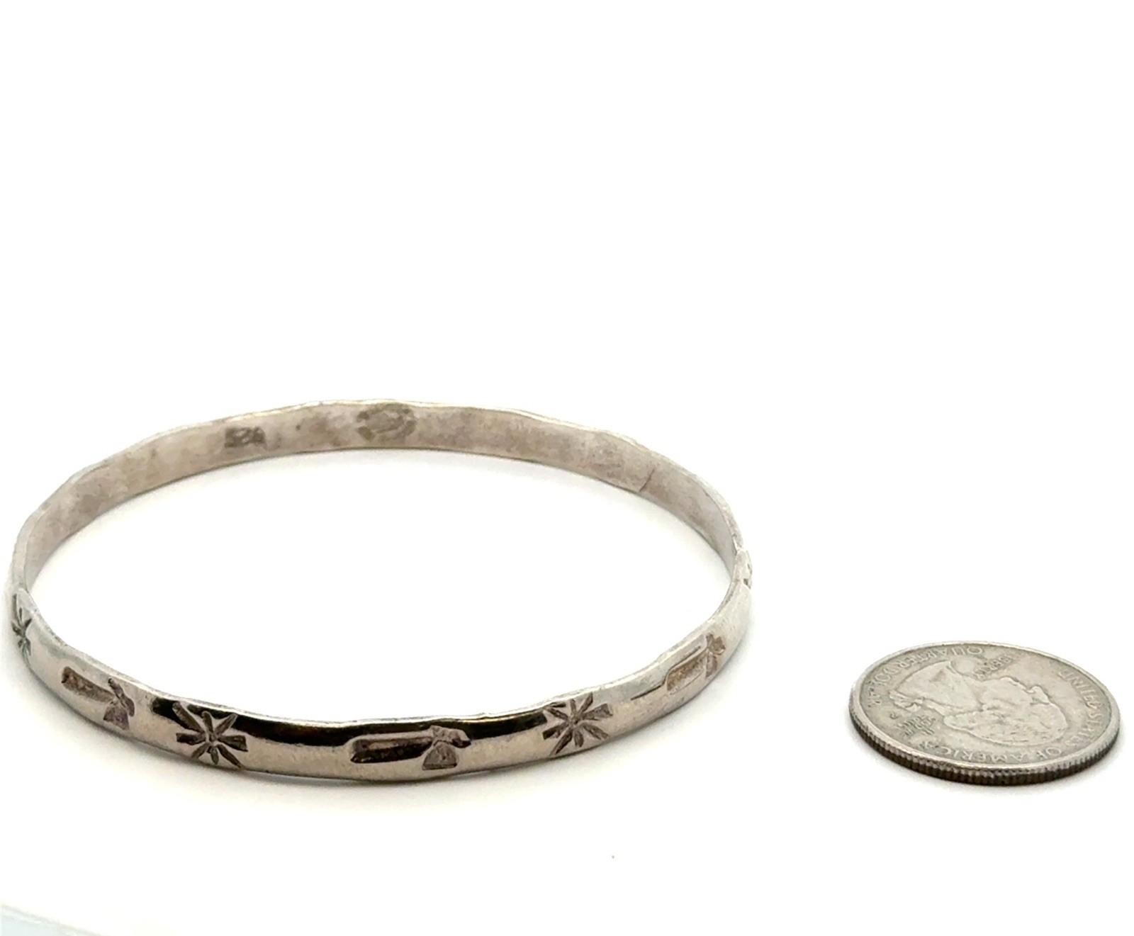 .925 Sterling Silver 8.5” Hatchet Bangle Bracelet 15.4g - Image 8