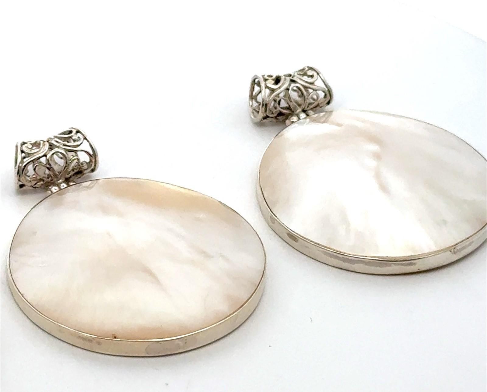 .925 Sterling Silver, Mother Of Pearl Face, Resin Back Pendant, 3 Avail., 12.5g - Image 3