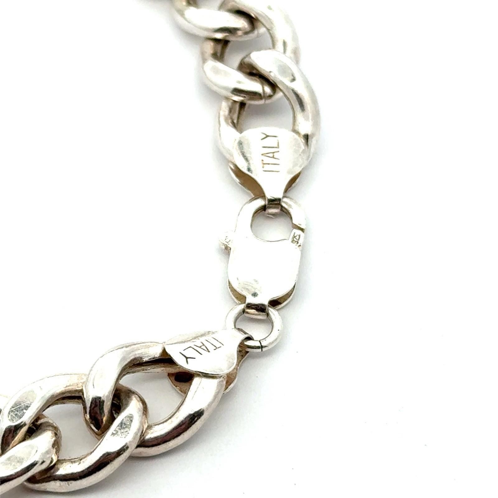 8” .925 Sterling Silver Cuban Link Bracelet, Made In Italy, 21.8g - Image 5