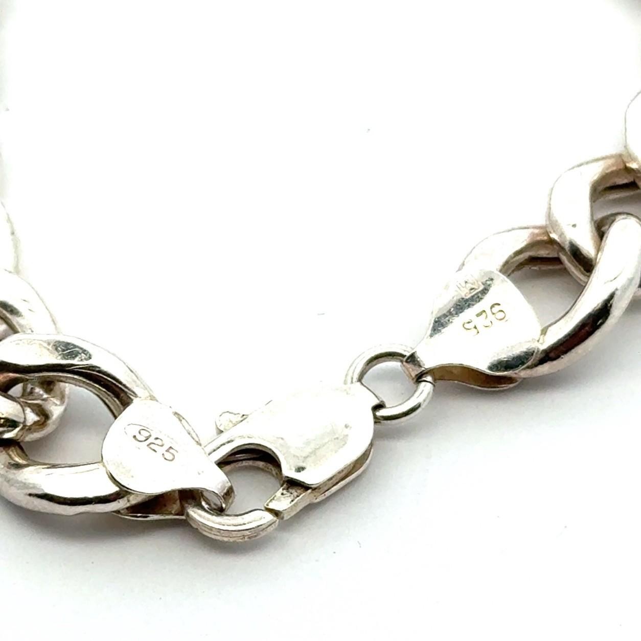 8” .925 Sterling Silver Cuban Link Bracelet, Made In Italy, 21.8g - Image 6