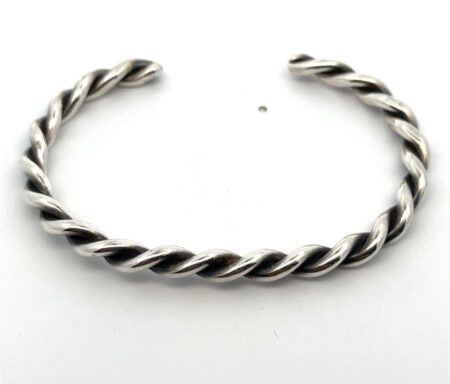 Vintage Native American 6.5” Twisted Sterling Silver Cuff Bracelet - 17.2 Grams