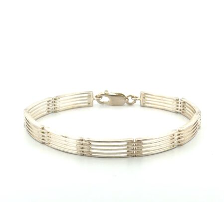 7” x 6.5mm Italy 925 Sterling Silver 5-Row Link Bracelet 15.5g