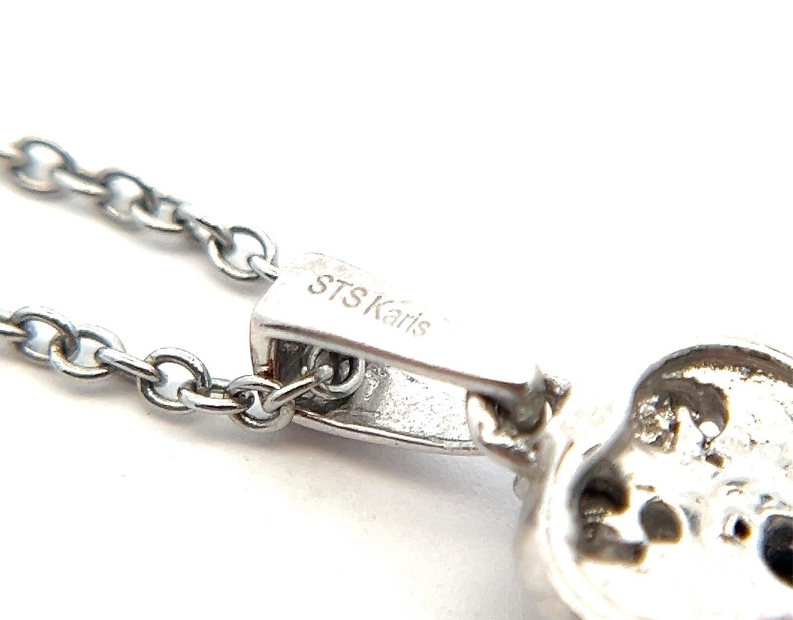 20” STS Karis 925 Black Onyx Filigree Cross Pendant on St.Steel Rolo Chain 10.8g - Image 6
