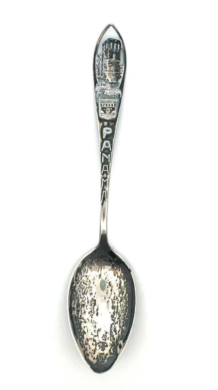 Sterling Silver Panama Old Ruins Souvenir Spoon - 17.9g