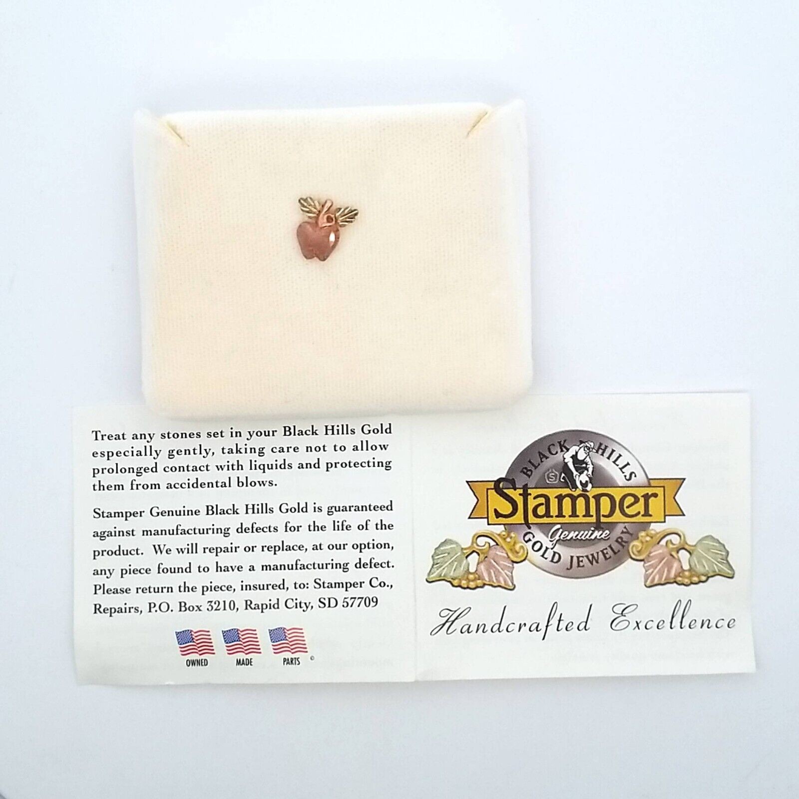 12K Stamper Hills Gold Apple Tie Clip - 0.4 Grams - Image 4