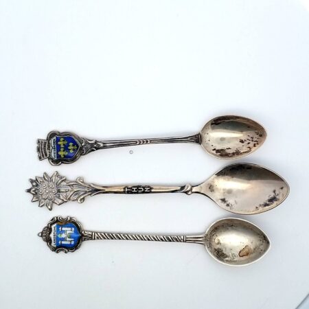 (Lot of 3) 800 Silver Souvenir 4" Spoons - 28.8 Grams