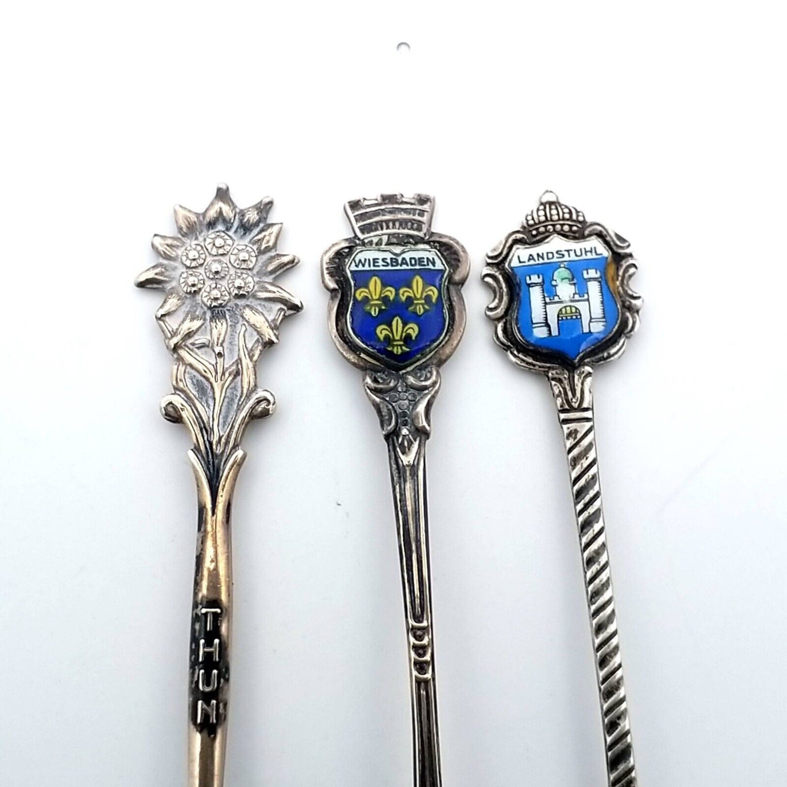 (Lot of 3) 800 Silver Souvenir 4" Spoons - 28.8 Grams - Image 2