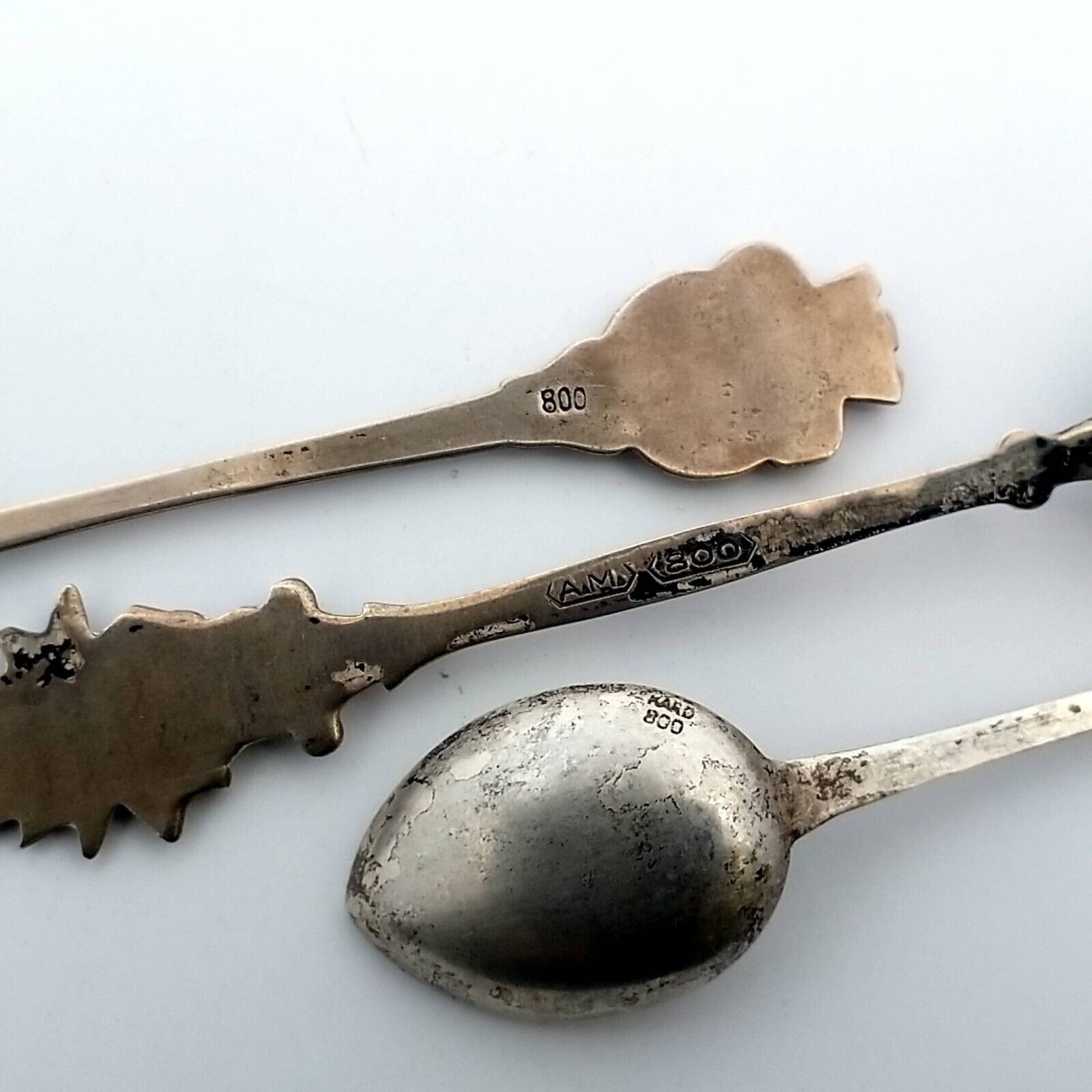 (Lot of 3) 800 Silver Souvenir 4" Spoons - 28.8 Grams - Image 3