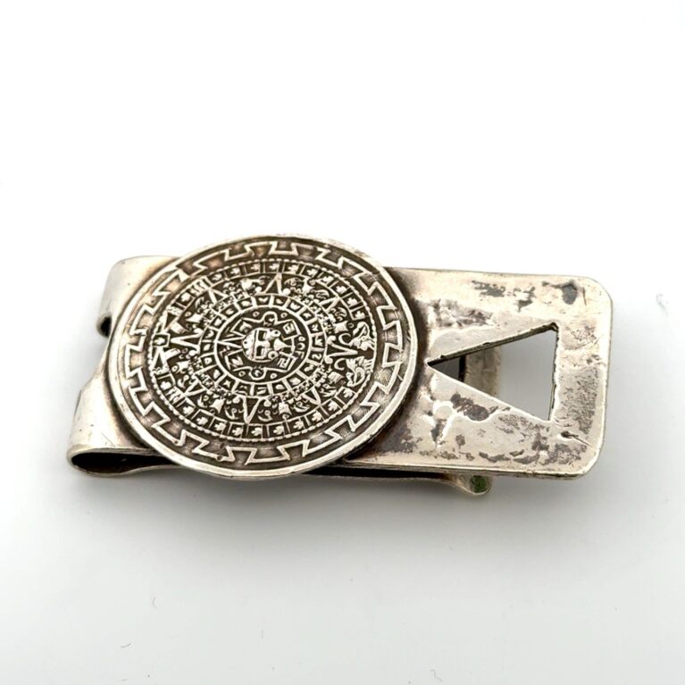 FHC Mexico 925 Sterling Silver Aztec Calendar Money Clip 25.7g