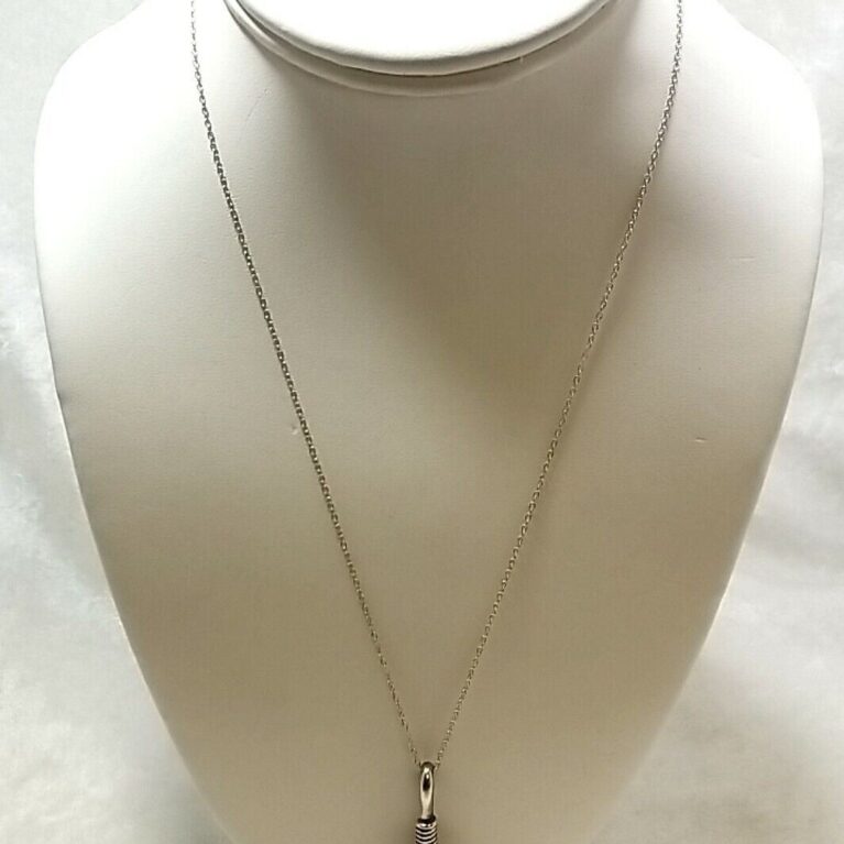 .925 Sterling Silver - NAVAJO Signed CHARLEY Feather Necklace Pendant 8.1 Grams