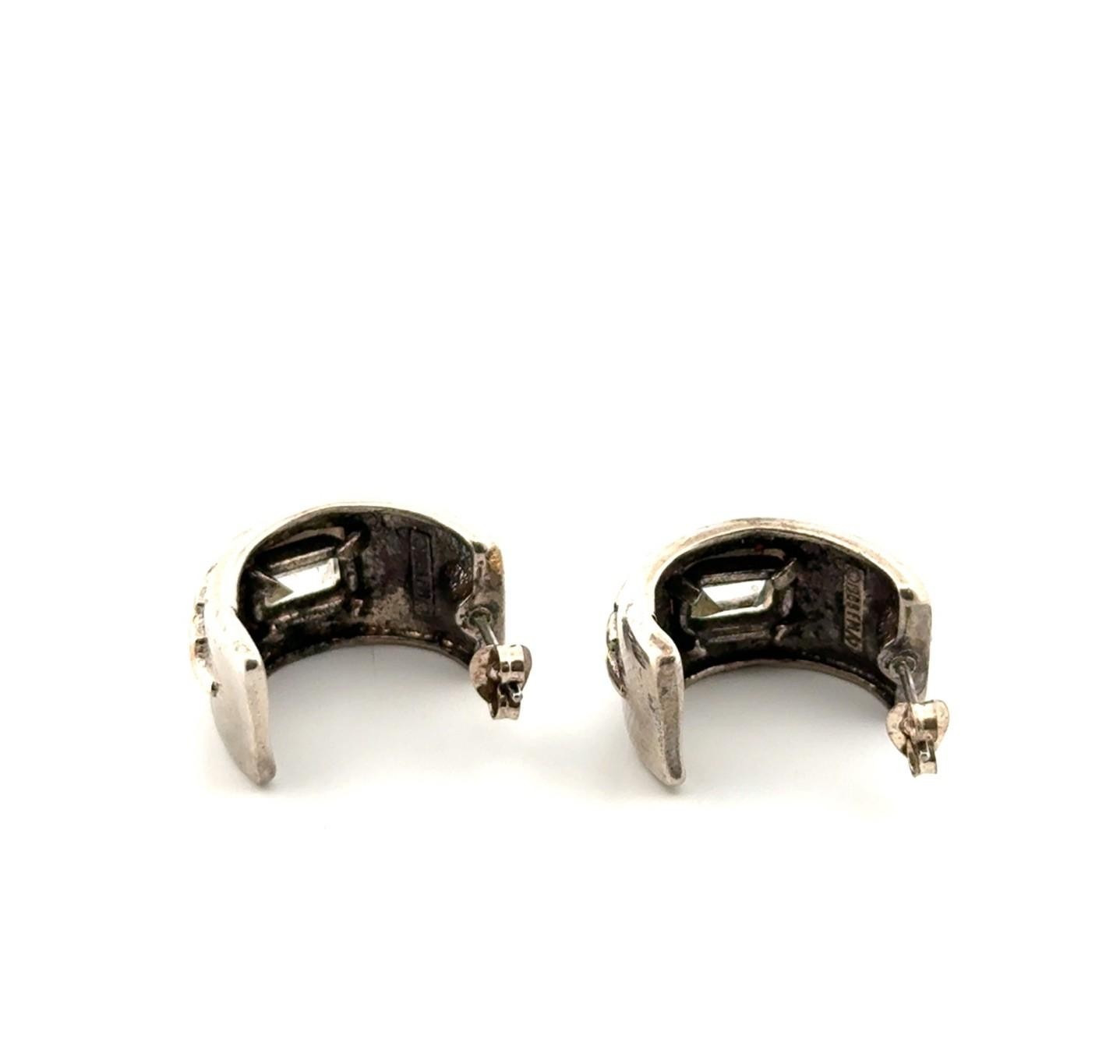 Alfred Durante 1988 Franklin Mint 925 Sterling Silver & 14k Gold Earrings 12.3g - Image 5