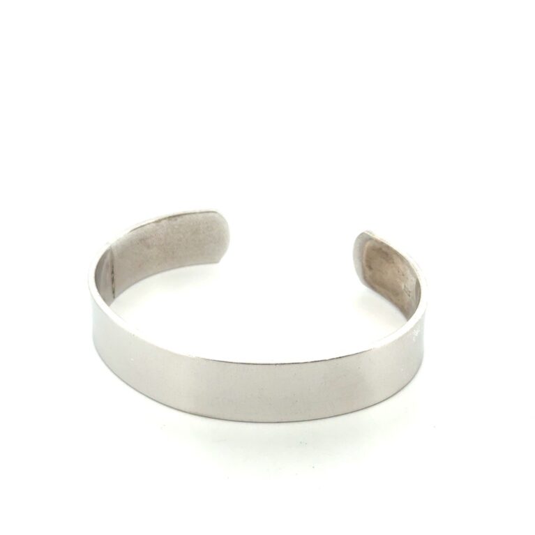 6.75” x 12.5mm Van Dell 925 Sterling Silver Blank Polished Cuff Bracelet 29.4g