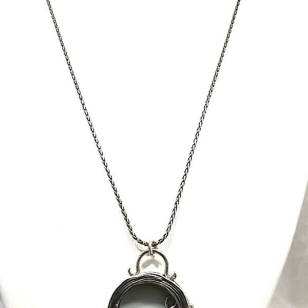 Window Locket Filled Butterfly, Life & Flower Sterling Silver on 18"+2" Necklace