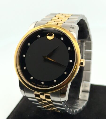 40mm Movado Museum Classic Two-Tone Diamond Quartz Wristwatch 0606879