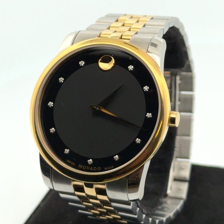 40mm Movado Museum Classic Two-Tone Diamond Quartz Wristwatch 0606879