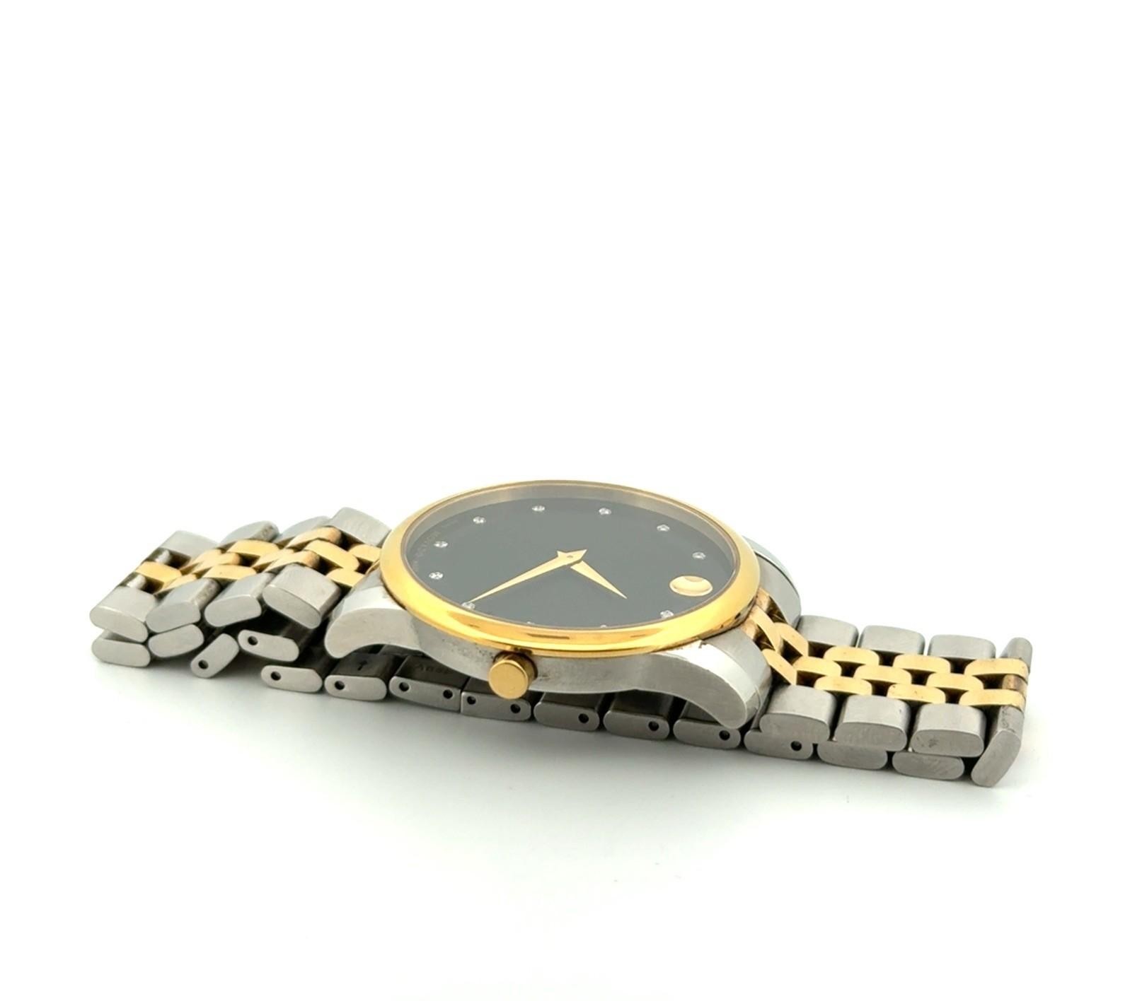 40mm Movado Museum Classic Two-Tone Diamond Quartz Wristwatch 0606879 - Image 6
