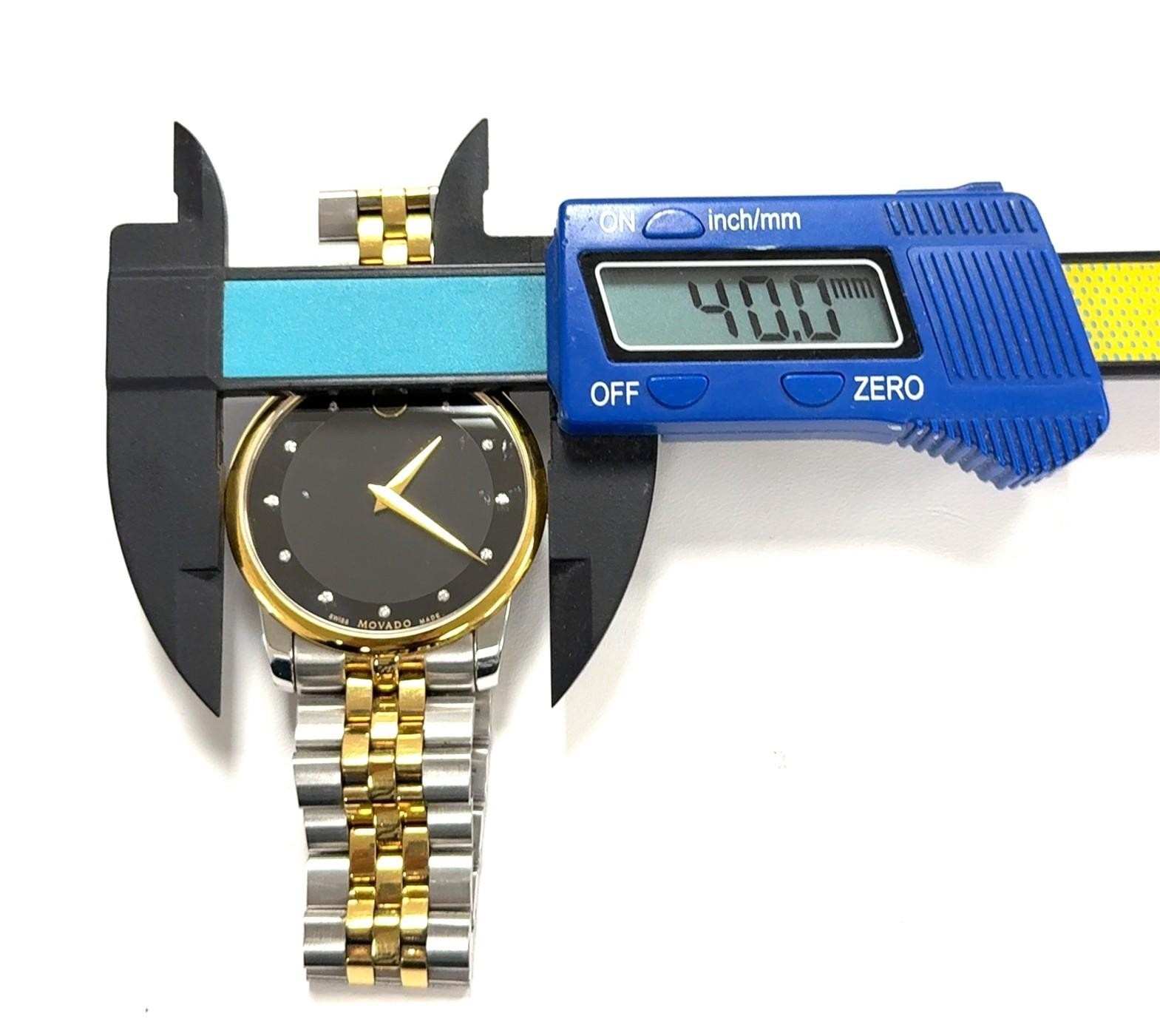 40mm Movado Museum Classic Two-Tone Diamond Quartz Wristwatch 0606879 - Image 8