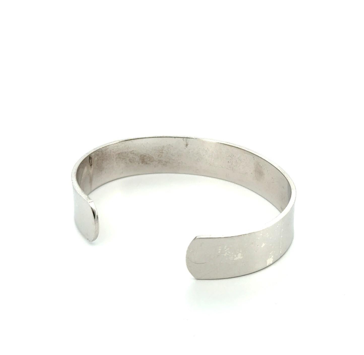 6.75” x 12.5mm Van Dell 925 Sterling Silver Blank Polished Cuff Bracelet 29.4g - Image 3