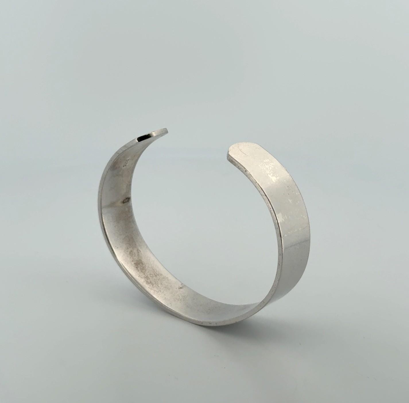 6.75” x 12.5mm Van Dell 925 Sterling Silver Blank Polished Cuff Bracelet 29.4g - Image 4