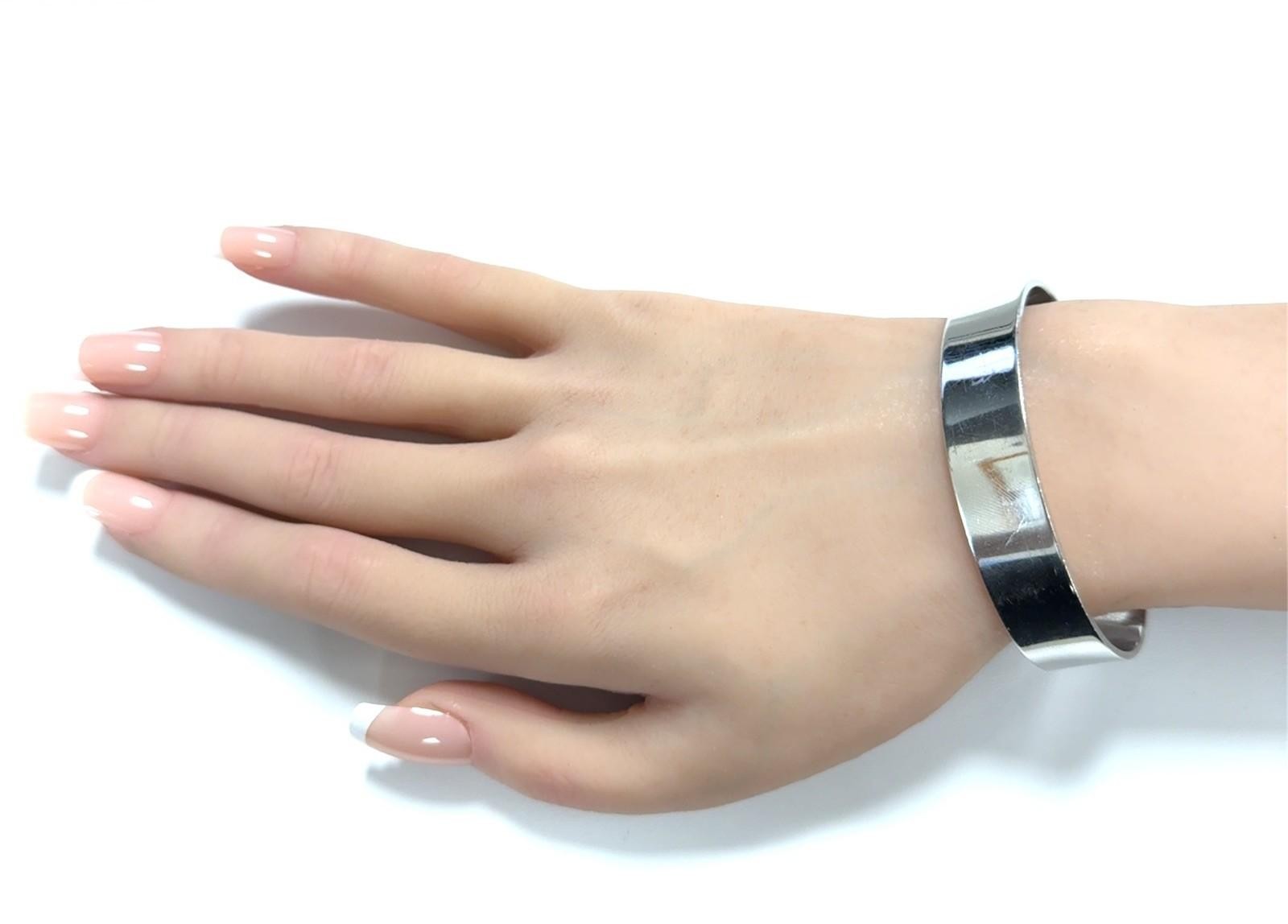 6.75” x 12.5mm Van Dell 925 Sterling Silver Blank Polished Cuff Bracelet 29.4g - Image 6