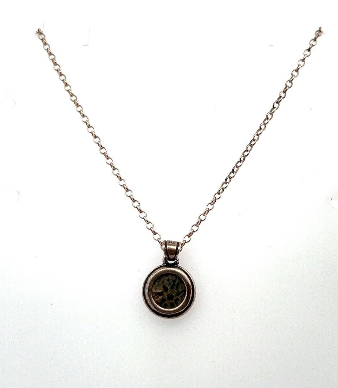 Ancient Widow Mite Coin Pendant 20” Necklace in Sterling Silver 6.8 Grams - Image 2