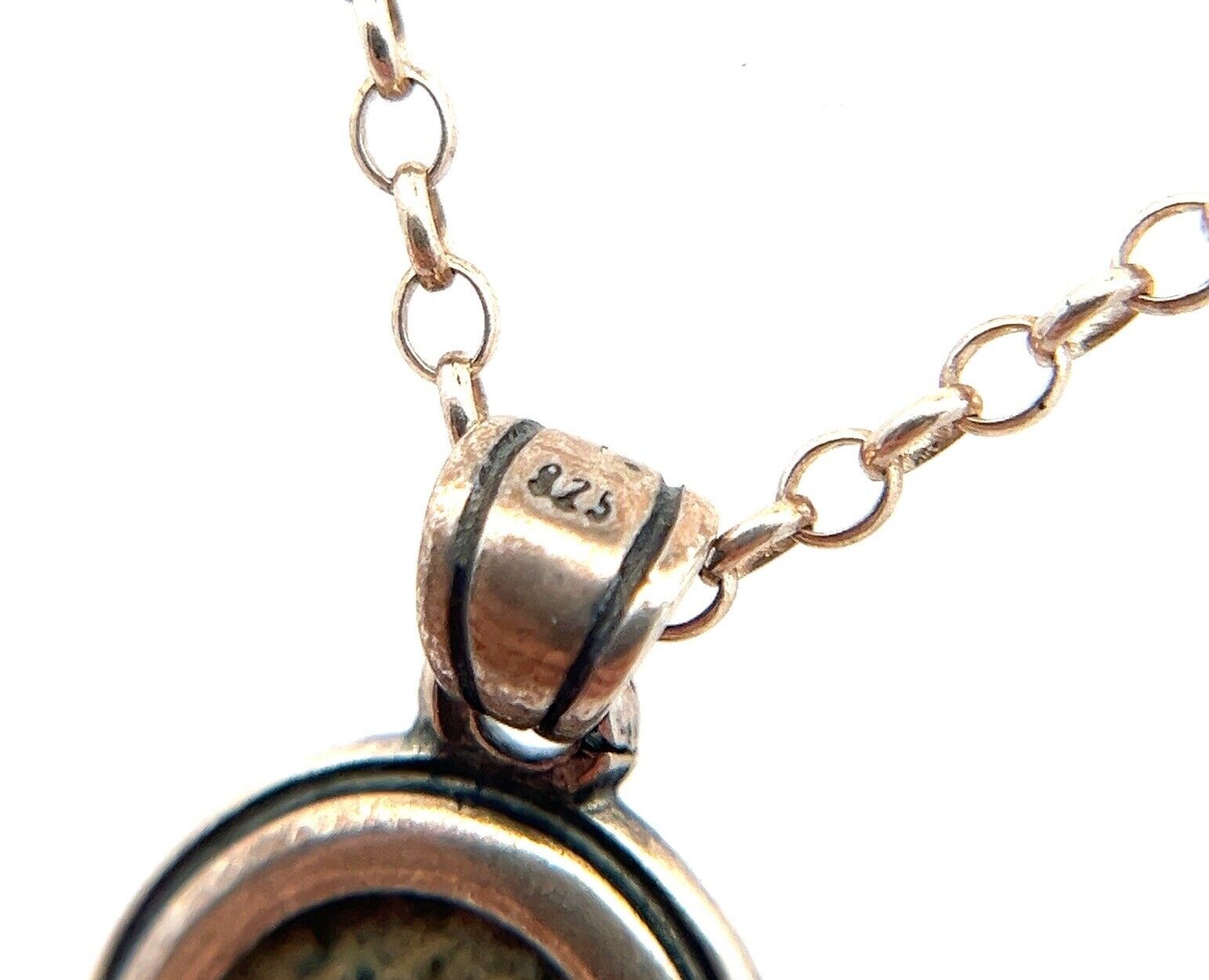 Ancient Widow Mite Coin Pendant 20” Necklace in Sterling Silver 6.8 Grams - Image 4