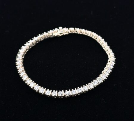 7” Cubic Zirconia 925 Sterling Silver Tennis Bracelet 12.6g
