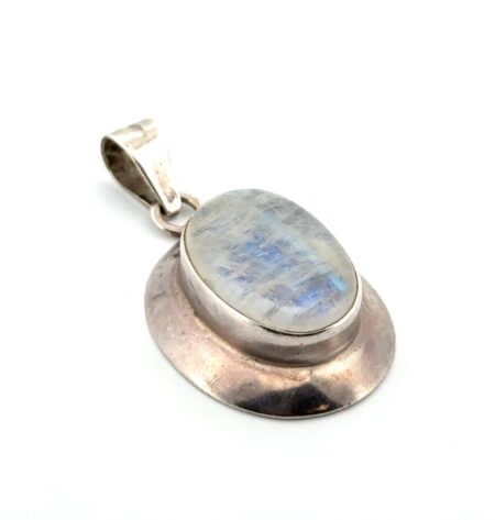 Vintage 925 Sterling Silver Natural Oval Moonstone Pendant 8.6g
