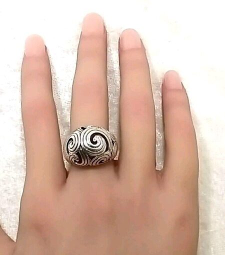 925 Sterling Silver Dome Ring 7.7 Grams Size-6.5