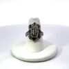 Vintage Sterling Silver, 18k White Gold Electroplate, S. 7 Marcasite Ring - 5.9g