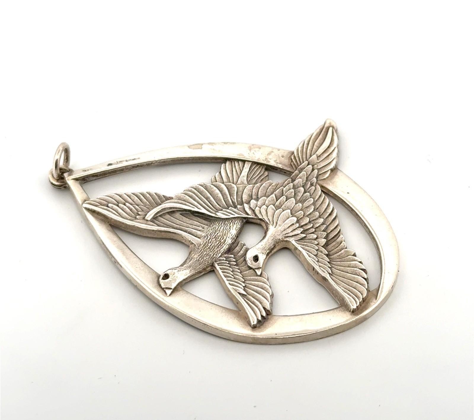 Wallace Sterling 1972 Peace on Earth Doves Pendant Ornament 925 Vintage Silver - Image 3