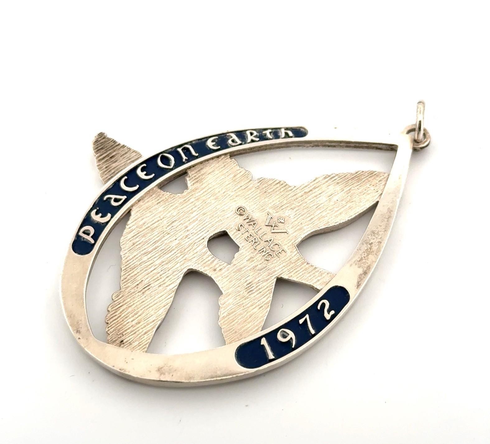Wallace Sterling 1972 Peace on Earth Doves Pendant Ornament 925 Vintage Silver - Image 4