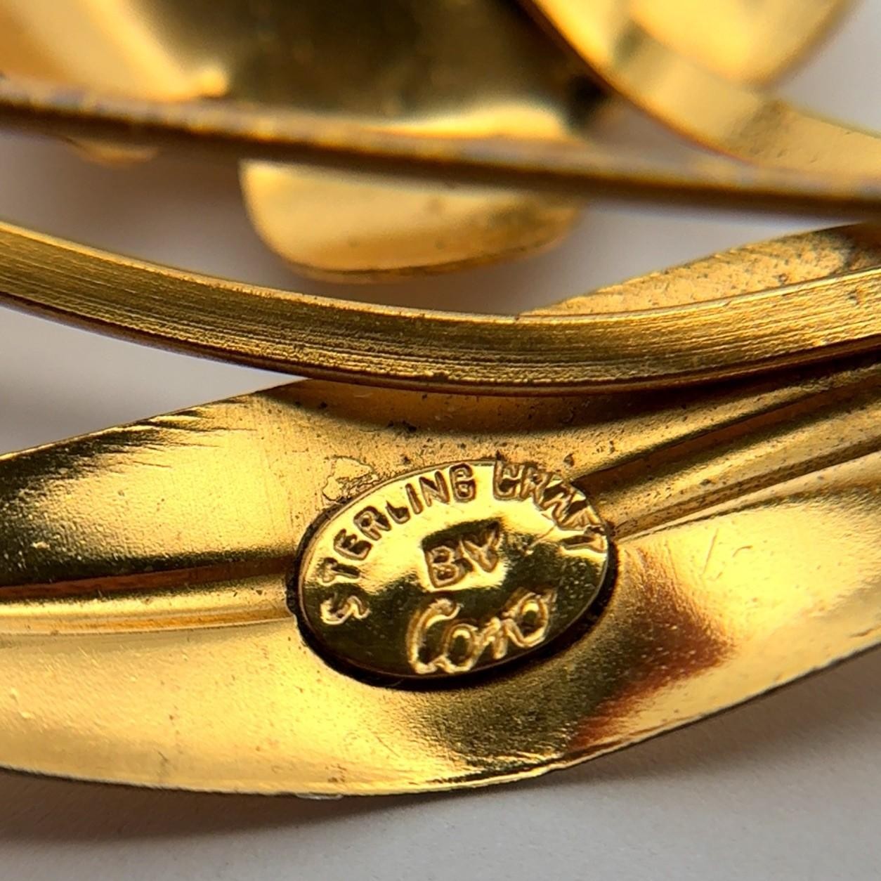 Corocraft .925 Sterling Silver Gold Vermeil Flower Pin, 8.7g - Image 7