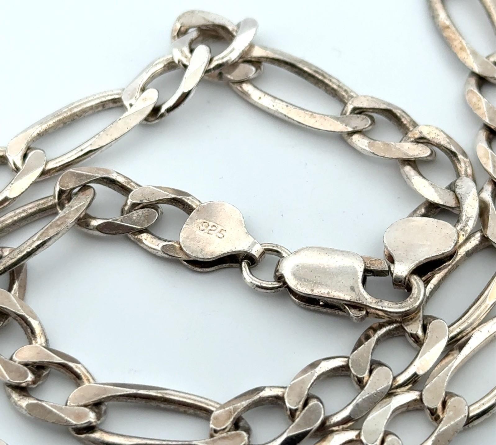 20” x 8mm Italy 925 Sterling Silver Figaro Link Chain Necklace 39.7g - Image 6