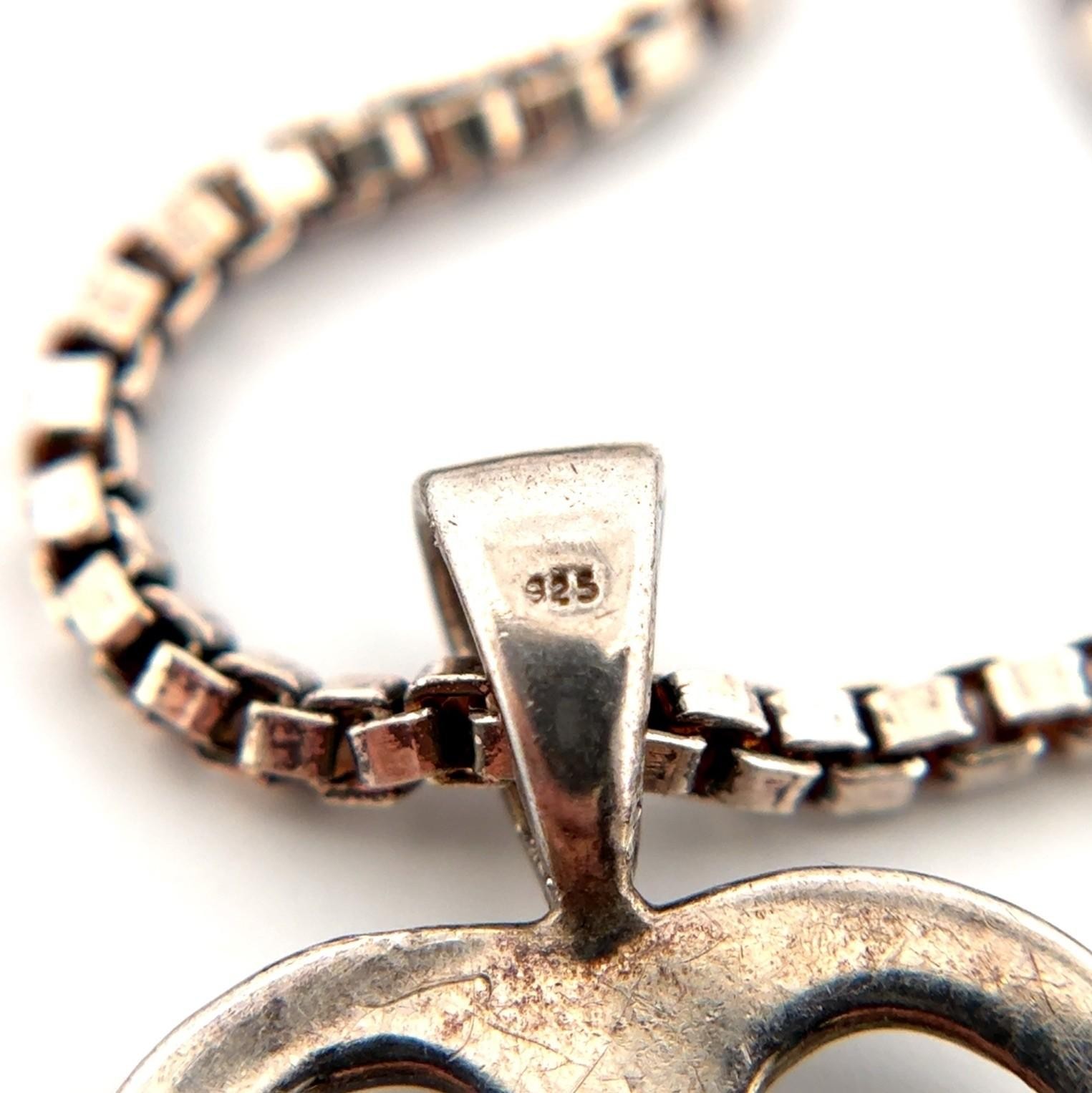 16” - 925 Sterling Silver Quatrefoil Pendant Box Chain Necklace 17g - Image 6
