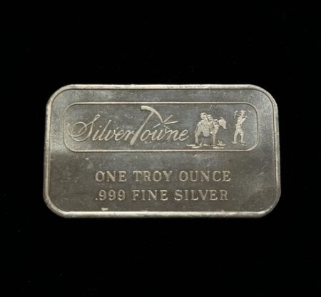 Vintage SilverTowne Prospector 1oz .999 Fine Silver Bar