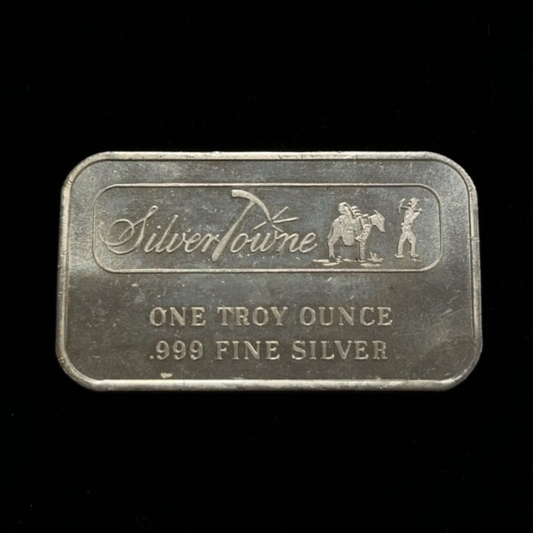 Vintage SilverTowne Prospector 1oz .999 Fine Silver Bar