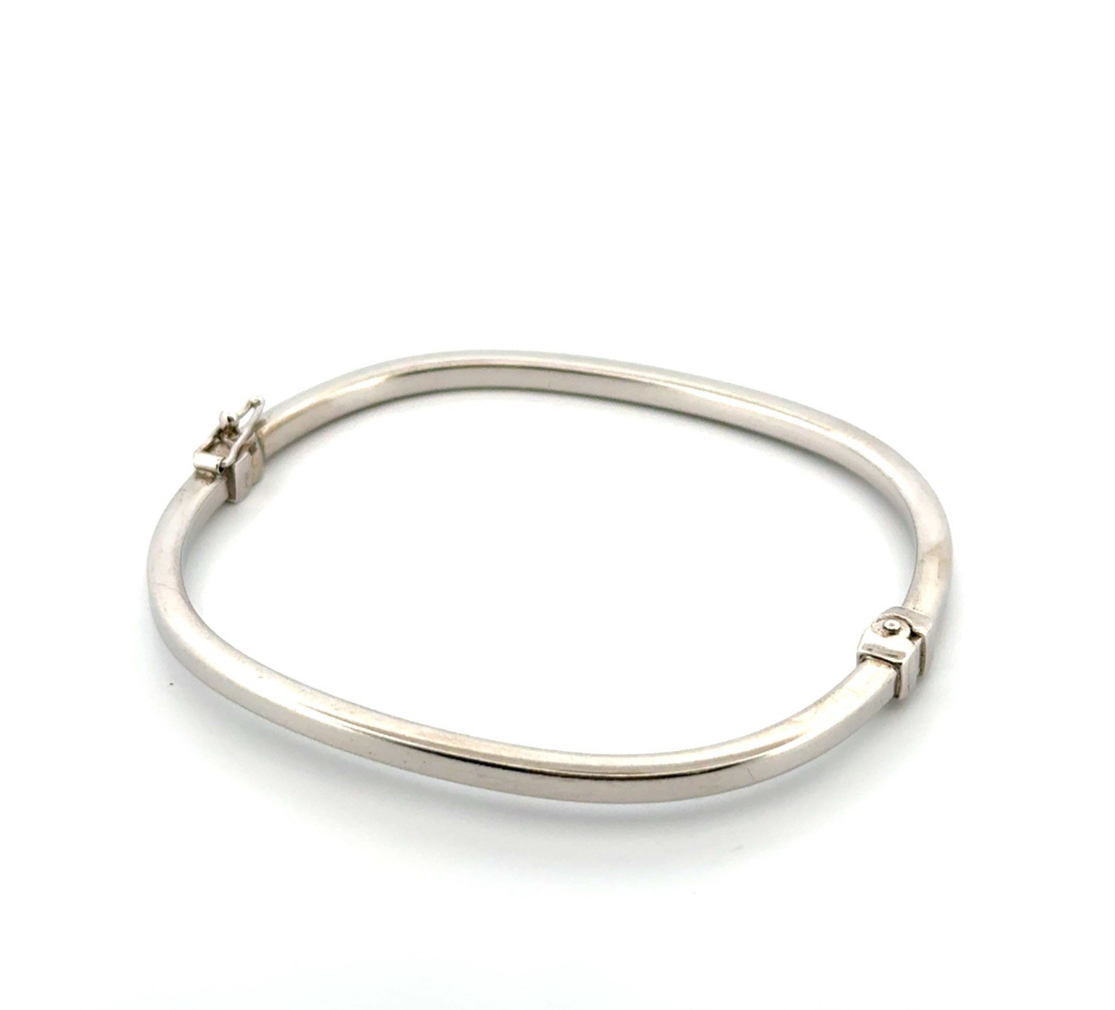 7” Rectangular 925 Sterling Silver Hinged Bangle Bracelet 7.3g